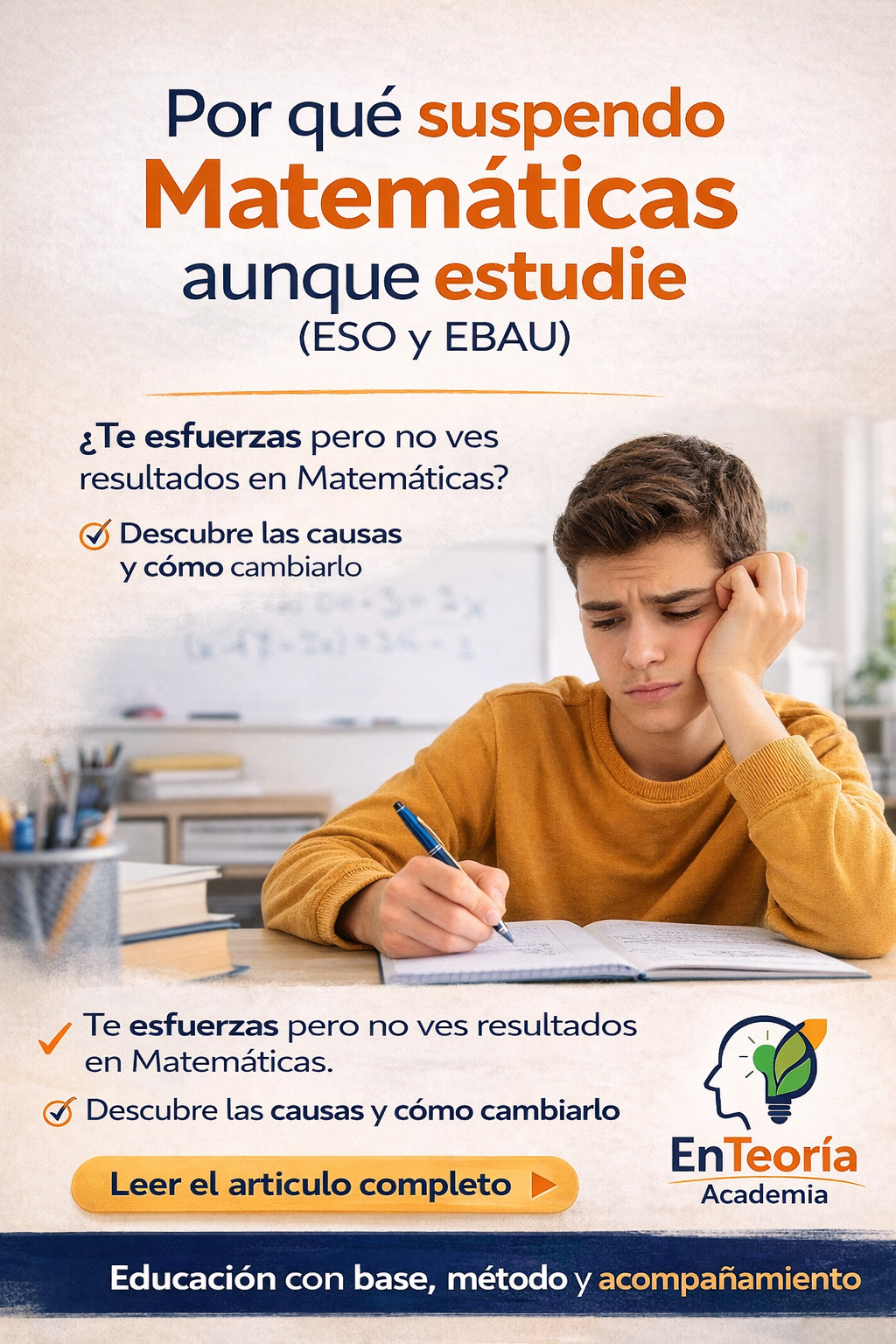 Por qué suspendo matemáticas aunque estudie ESO y EBAU