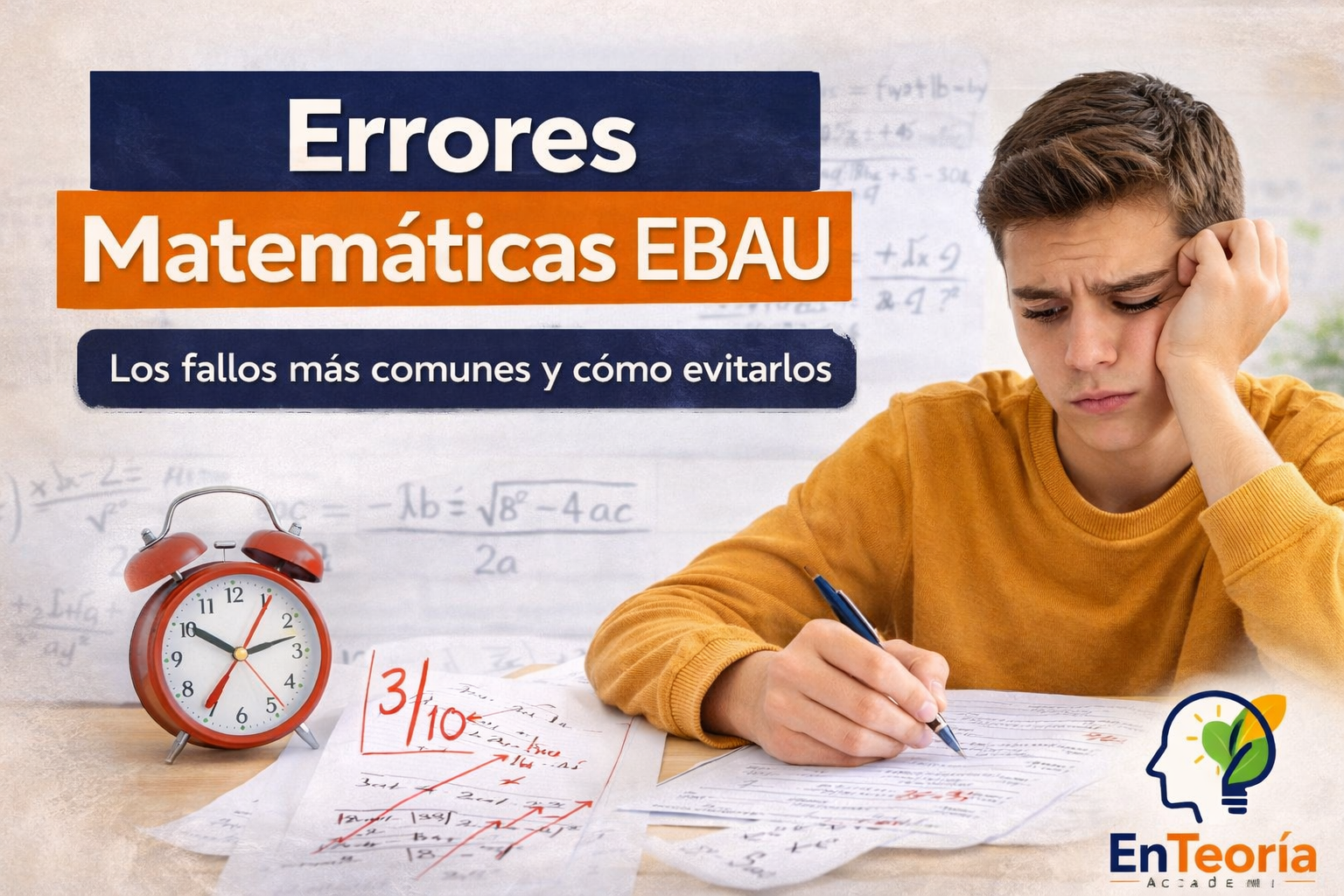 Estudiante cometiendo errores en examen de Matemáticas EBAU – preparación en Logroño
